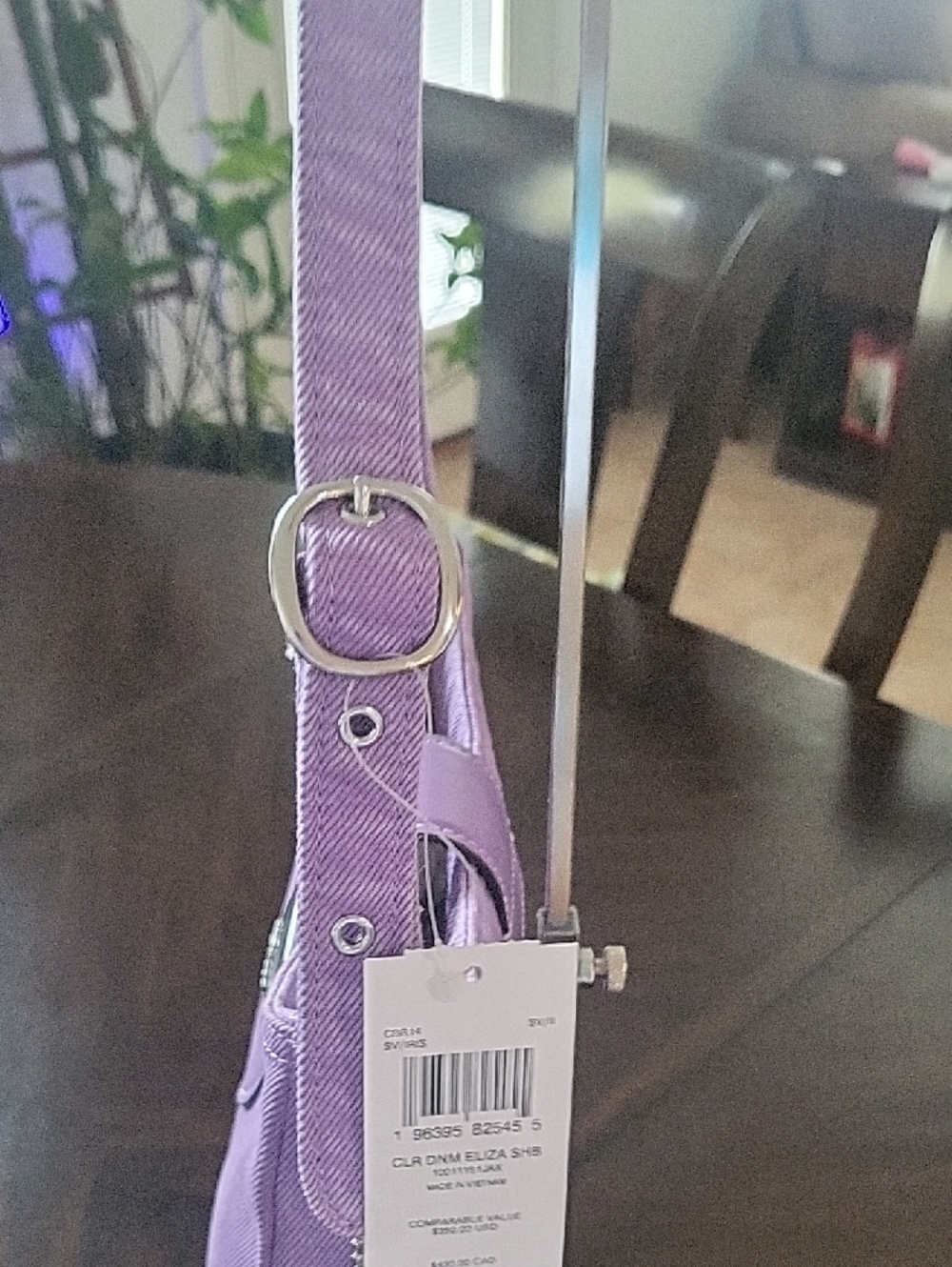 Coach Purple Denim Shoulder Bag with Leather Trim - Picture 3 of 13